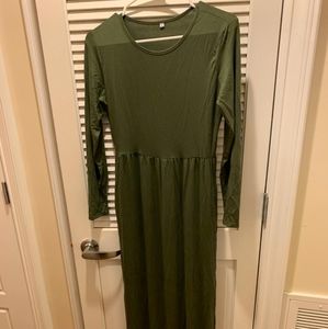 Green long dress